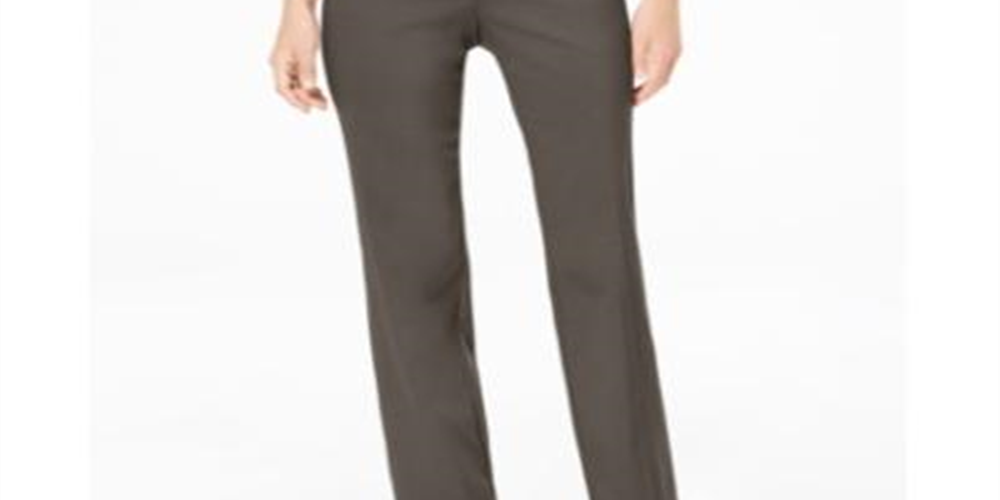 JM Collection Women's Regular and Short Length Curvy Fit Straight Leg Pants Green Size 6S