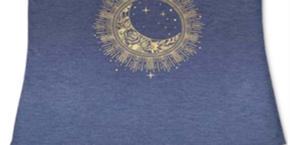 Style & Co Women's Graphic T-Shirt Blue Size Large