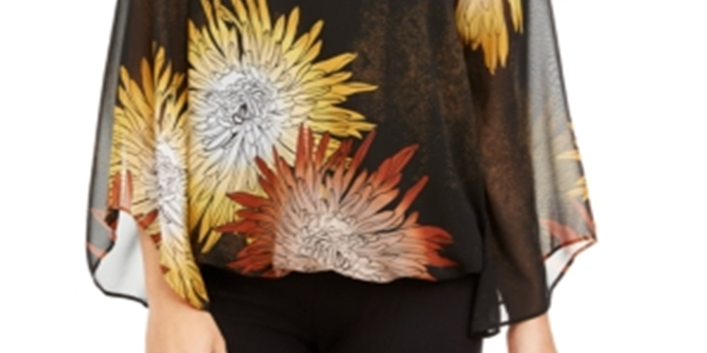 Alfani Women's Bubble Sleeve Blouse Mustard Size Petite S/M