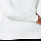 Karen Scott Women's Stretch Cable Knit Long Sleeve Crew Neck Sweater White Size Petite Small