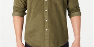 Club Room Men's Collared Classic Fit Dress Shirt Green Size Small