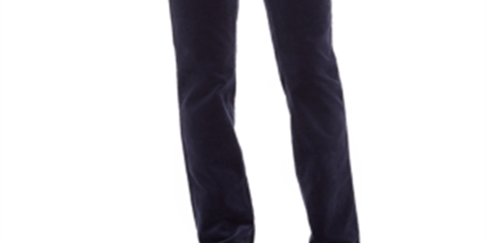 Charter Club Women's Lexington Straight Leg Corduroy Pants Blue Size 4 Petite