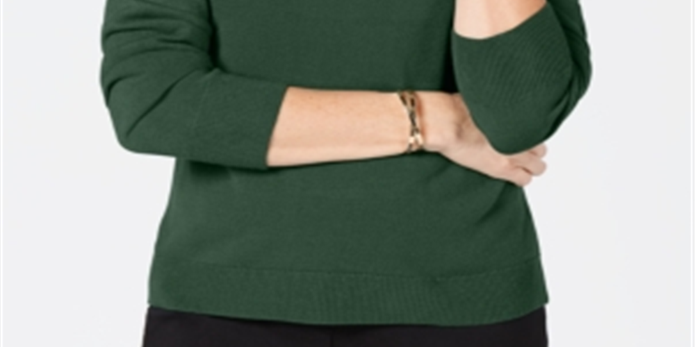 Karen Scott Women's Turtleneck Sweater Green Size X-Small