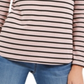 Charter Club Women's Ribbed Striped Top Pink Size Petite L
