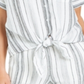 Charter Club Women's Linen Striped Tie Top White Size 2XL