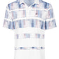 Attack Life Men's Stanton Pixel Stripe Performance Polo T-Shirt White Size Small