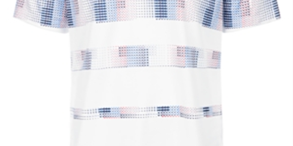 Attack Life Men's Stanton Pixel Stripe Performance Polo T-Shirt White Size Small