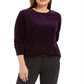 Karen Scott Women's Velour Sweatshirt Purple Size Petite Small