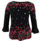 Charter Club Women's Ruffle Cuff Top Black Size Petite X-Large