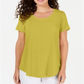 JM Collection Women's Scoop Neck Top Yellow Size L