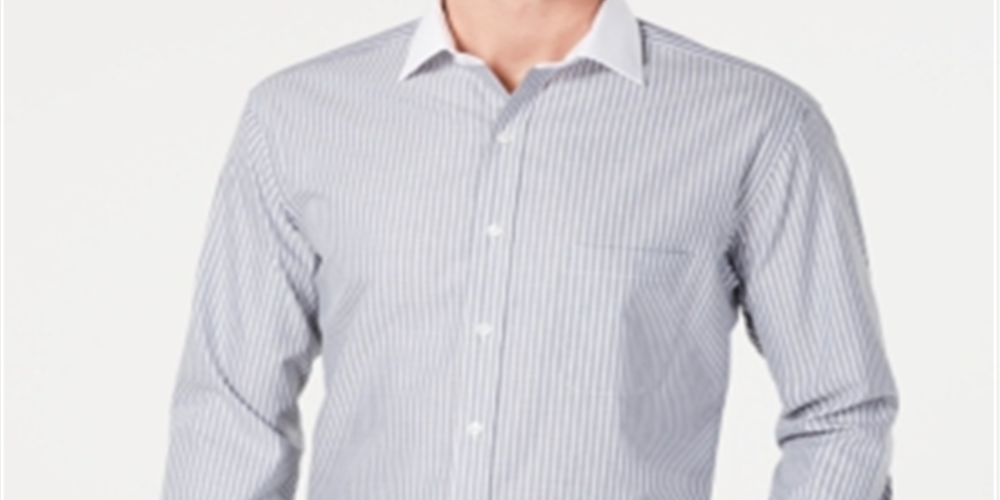 Tasso Elba Men's Classic Regular Fit Non Iron Supima Cotton Twill Bar Stripe French Cuff Dress Shirt Burgundy- Size XL 17