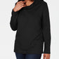 Karen Scott Women's Funnel Neck Top Black Size Petite XL