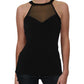 INC International Concepts Women's Illusion Halter Top Black Size Petite L