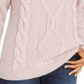 Charter Club Women's Embellished Textured Long Sleeve Cowl Neck Sweater Pink Size Petite Large
