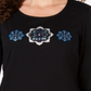 Karen Scott Women's Rhinestone Embellished Cotton Top Black Size Petite L