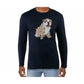 Club Room Men's Christmas Bulldog Graphic Holiday T-Shirt Blue Size X-Large