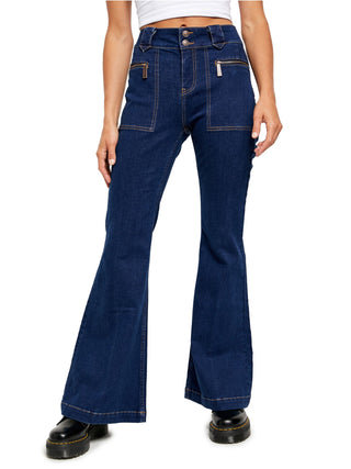 Free People Unisex Flare Jeans Waist Blue Size 29