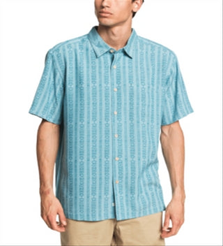 Waterman Tiki Row Short Sleeve Shirt Brown Size Medium