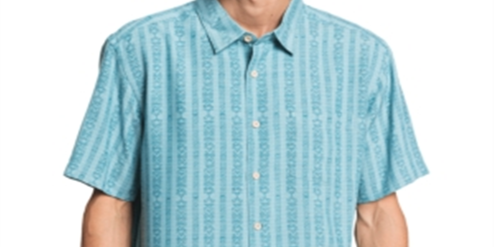 Waterman Tiki Row Short Sleeve Shirt Brown Size Medium