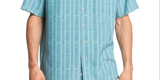 Waterman Tiki Row Short Sleeve Shirt Brown Size Medium