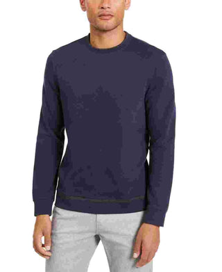 Alfani Men's Classic Fit Tipped Sweatshirt Blue Size Large