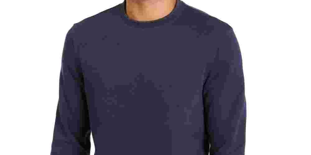 Alfani Men's Classic Fit Tipped Sweatshirt Blue Size Large