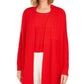 Charter Club Women's Patchwork Cardigan Red Size Petite Small