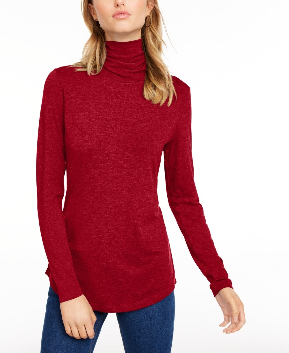 Maison Jules Women's Turtleneck Top Red Size XX-Large