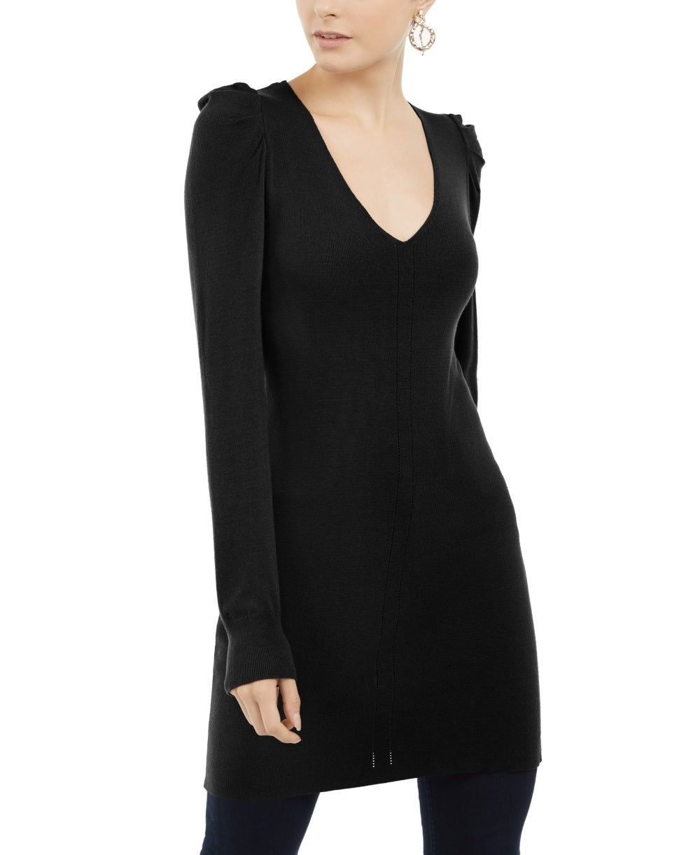 INC International Concepts Women's Puff Sleeve Sweater Tunic Black Size X-Small