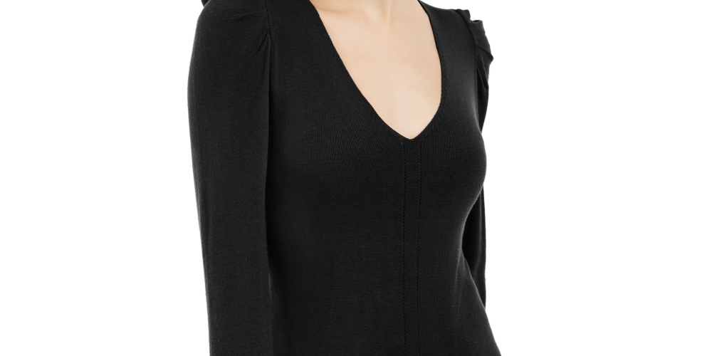 INC International Concepts Women's Puff Sleeve Sweater Tunic Black Size X-Small