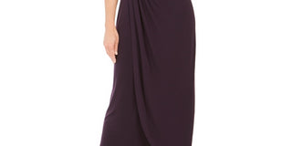 Connected Women's Soutache Faux Wrap Gown Purple Size 8P