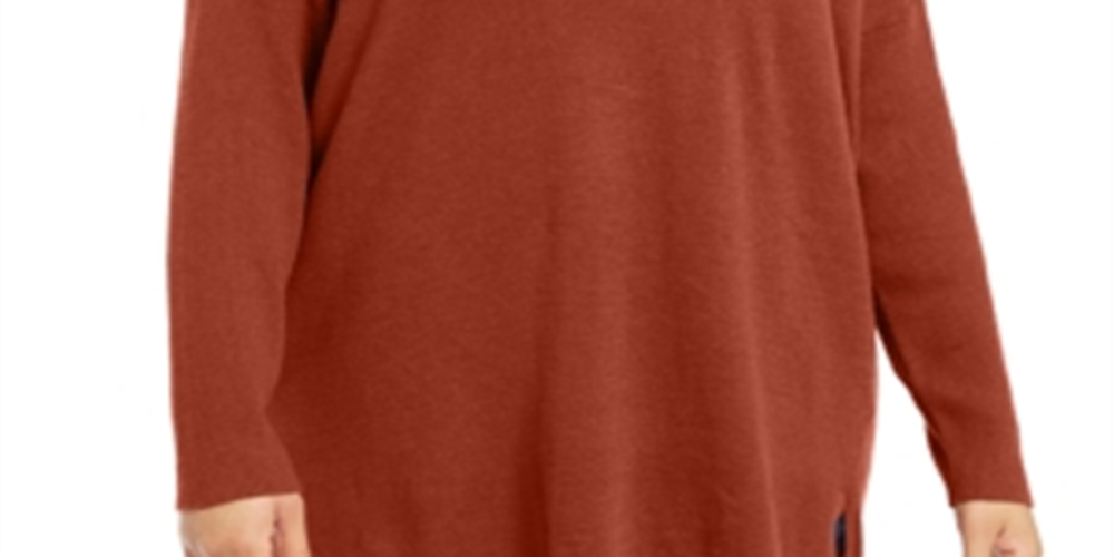 Style & Co Women's Plus V Neck Sweater-Dark Grape Size 1X