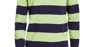 Club Room Men's Two Tone Striped Long Sleeve Rugby Shirt Green Size Small