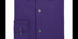 Alfani Men's Slim Fit Performance Stretch Easy Care Solid Dress Shirt Purple Size 17.5X34X35