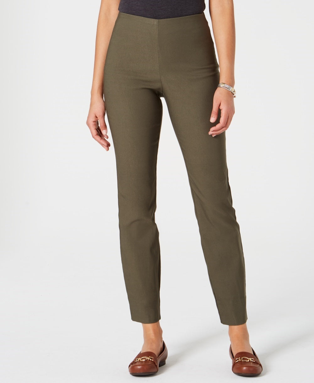Charter Club Women's Chelsea Petite Tummy Control Ankle Pants Green Size 8P