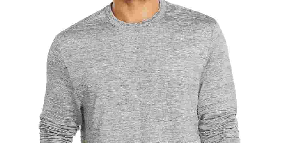 Alfani Men's Crinkle Textured T Shirt Gray Size Small