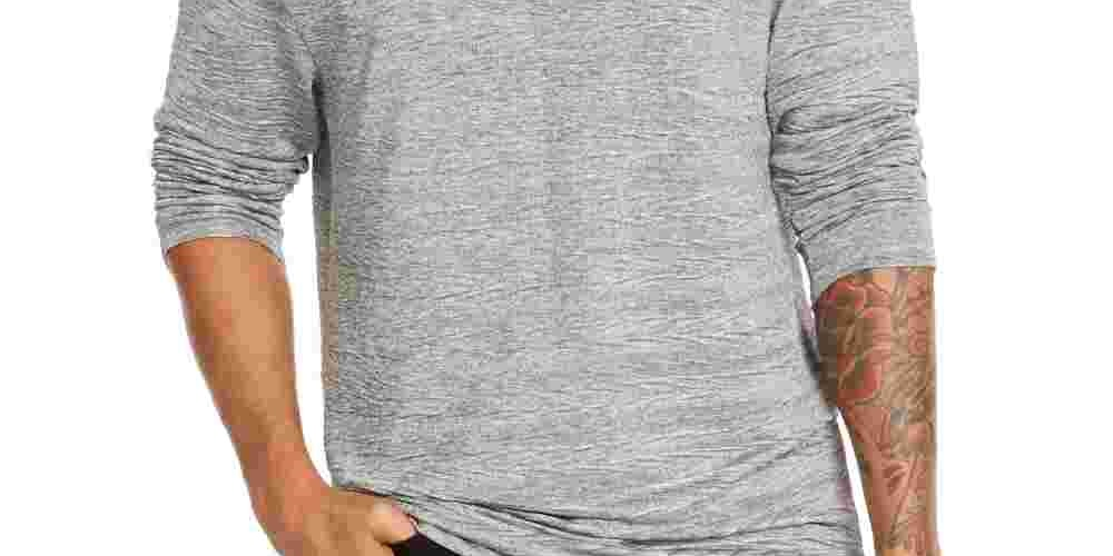Alfani Men's Crinkle Textured T Shirt Gray Size Small