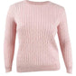 Karen Scott Women's Cable Knit Scoop Neck Sweater Pink Size Petite X-Large