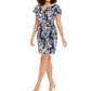 INC International Concepts Women's Floral Print Wrap Dress Navy  Floral  Size Petite XL