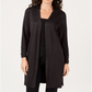 JM Collection Women's Open Front Duster Cardigan Espresso Size Petite S