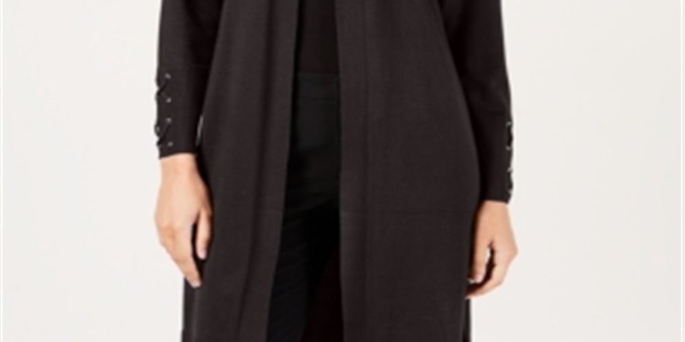 JM Collection Women's Open Front Duster Cardigan Espresso Size Petite S