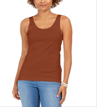 Style & Co Women's Cotton Tank Top Brown Size S