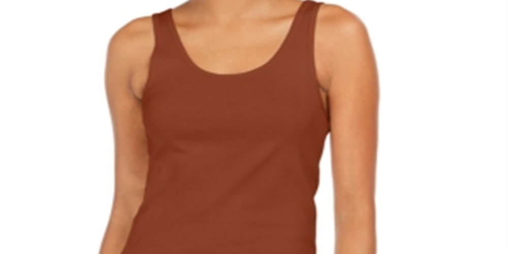 Style & Co Women's Cotton Tank Top Brown Size S