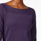 Karen Scott Women's Cotton Boat Neck Top Purple Size X-Small