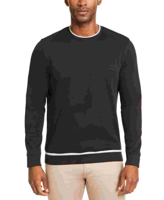 Alfani Men's Sweatshirt Tipped Crewneck Long Sleeve Black Size XX-Large