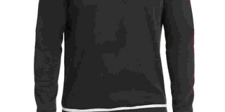Alfani Men's Sweatshirt Tipped Crewneck Long Sleeve Black Size XX-Large