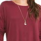 Style & Co Women's Drawstring Tie Cuff Top Winestone Size Petite M