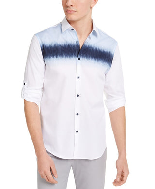 Alfani Men's Watercolor Chest Shirt White Size Small
