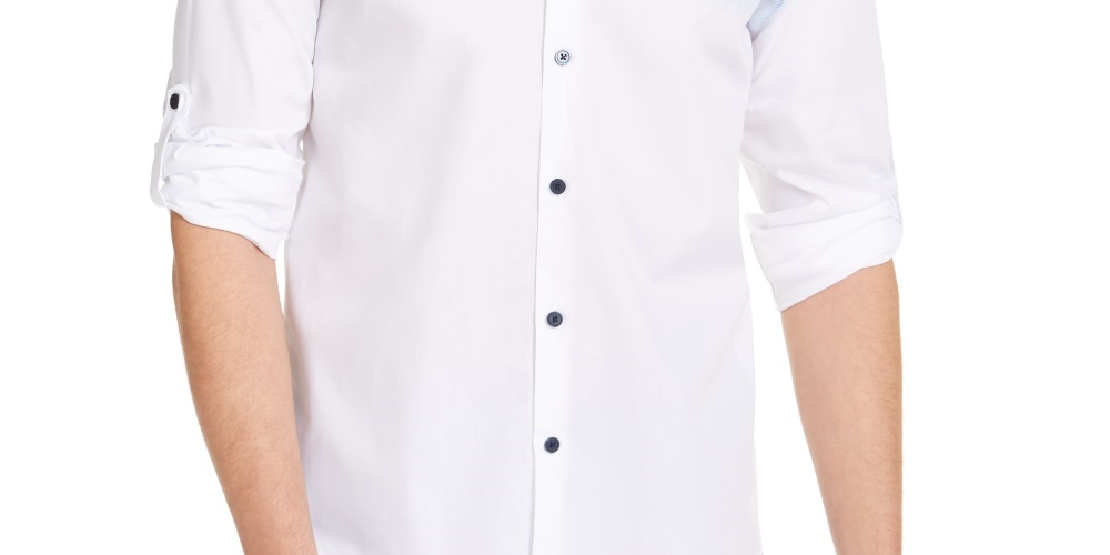 Alfani Men's Watercolor Chest Shirt White Size Small