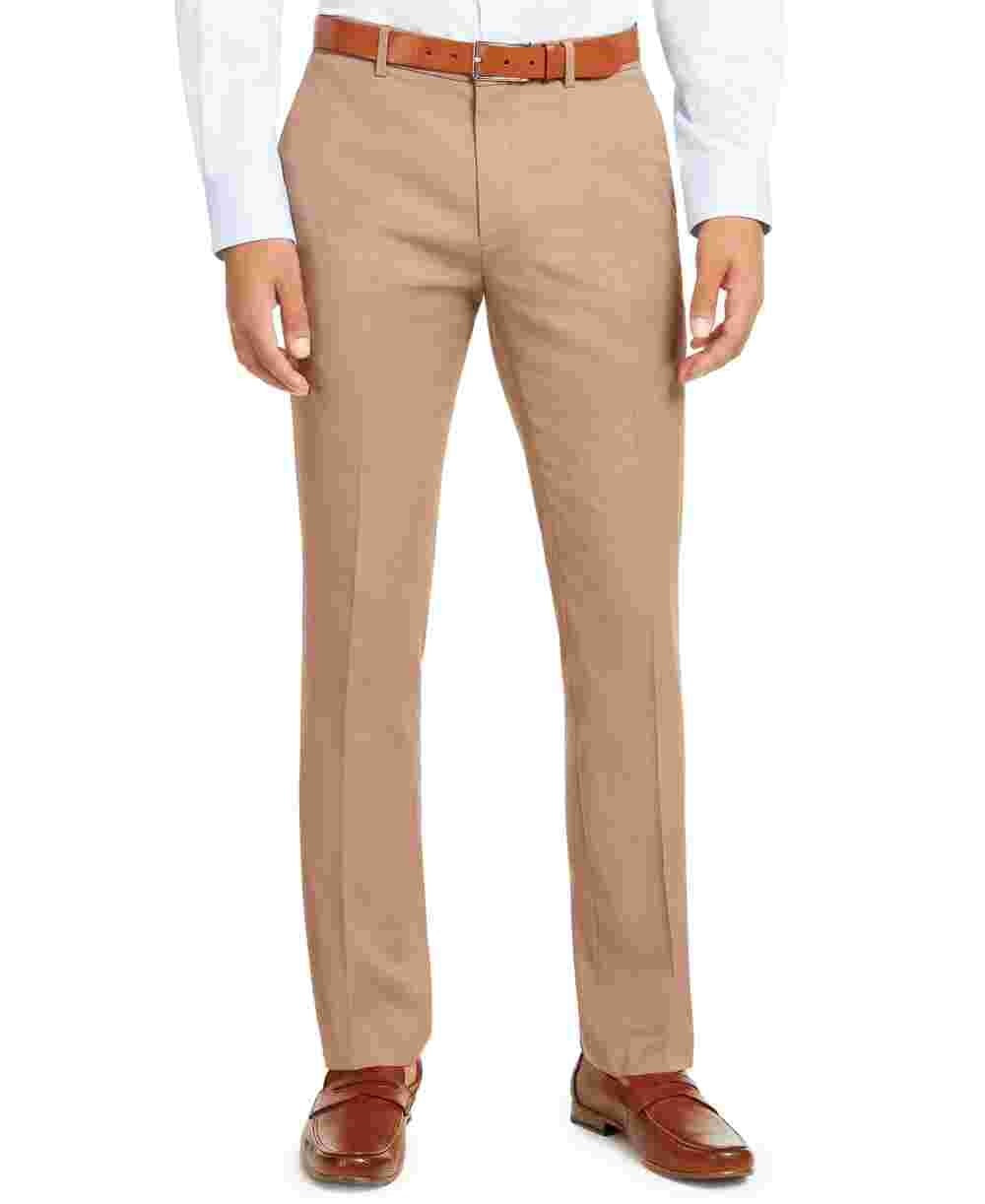 Alfani Men's Stretch Printed Classic Fit Stretch Pants Brown Size 38X32